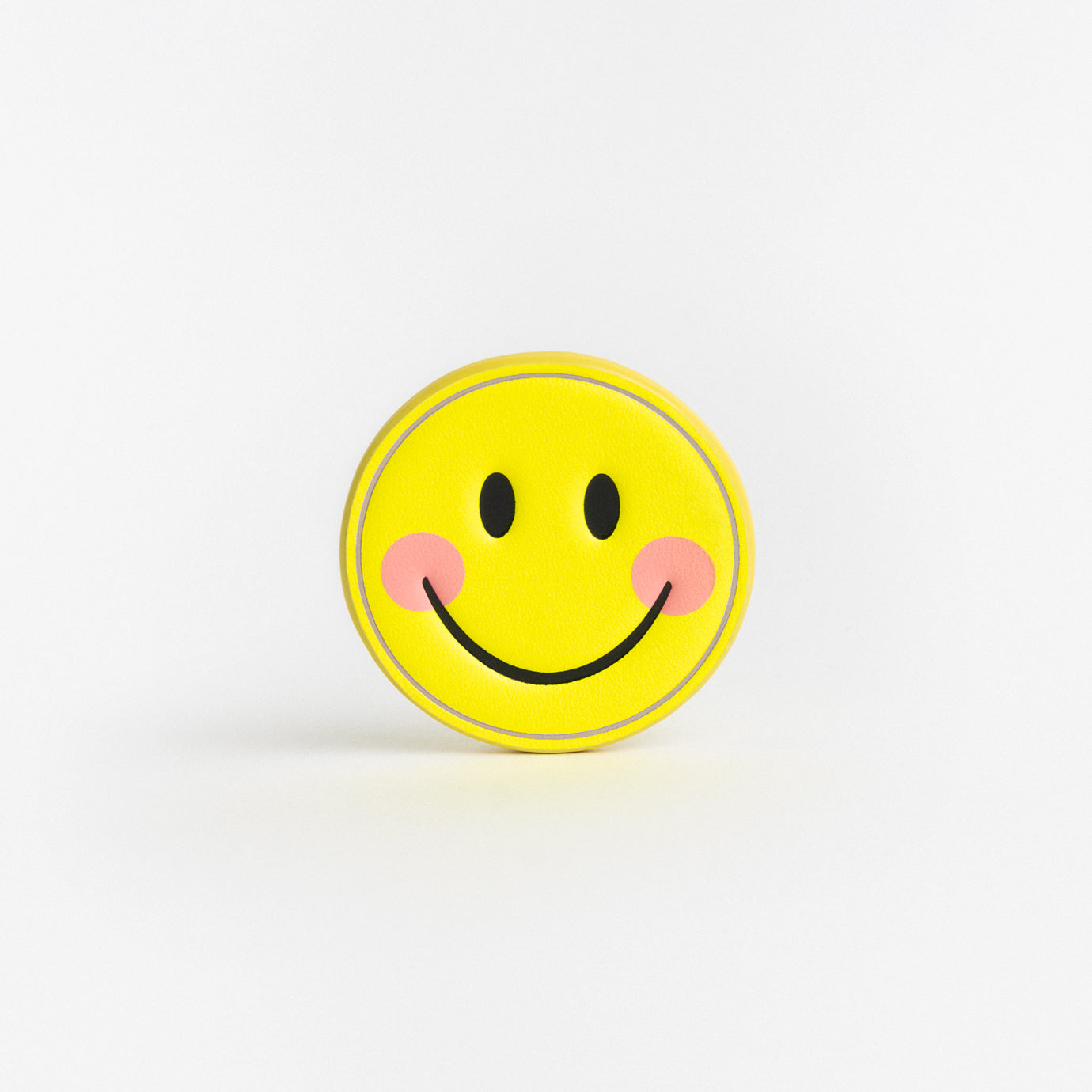 Patch double button - Smiley - Leather