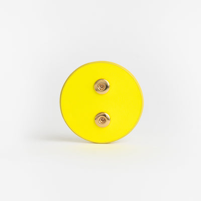 Patch double button - Smiley - Leather