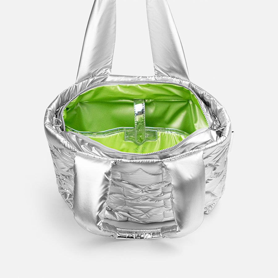 Preloved Puffer Bag - Silver