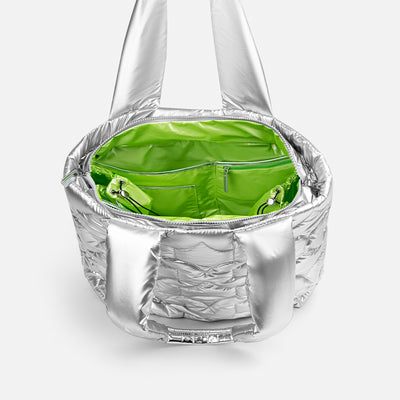 Preloved Puffer Bag - Silver