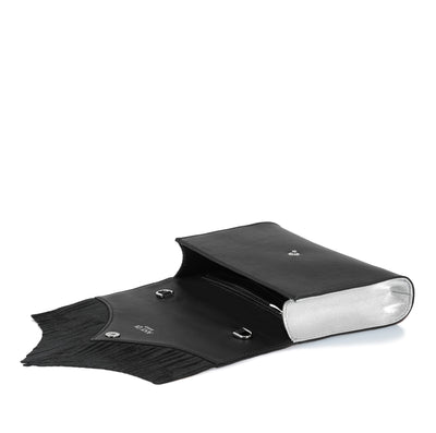 Preloved Emblem Bag Fringes - Black Silver