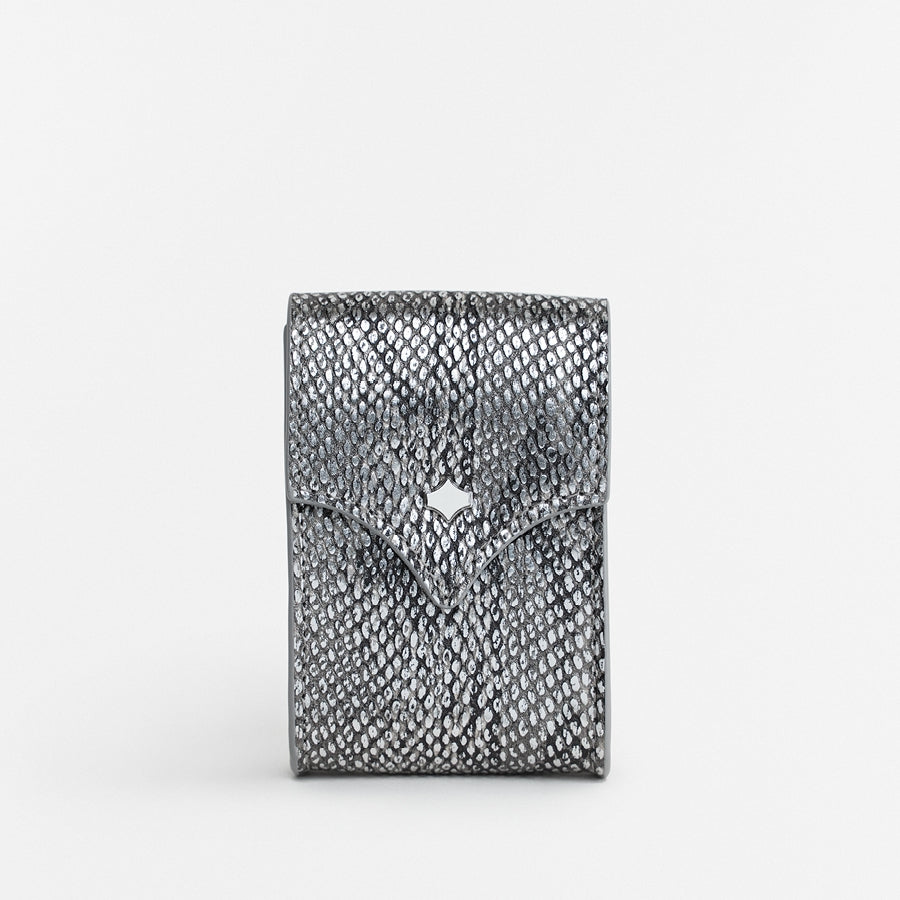 Mini Pocket - Snake Silver - Leather