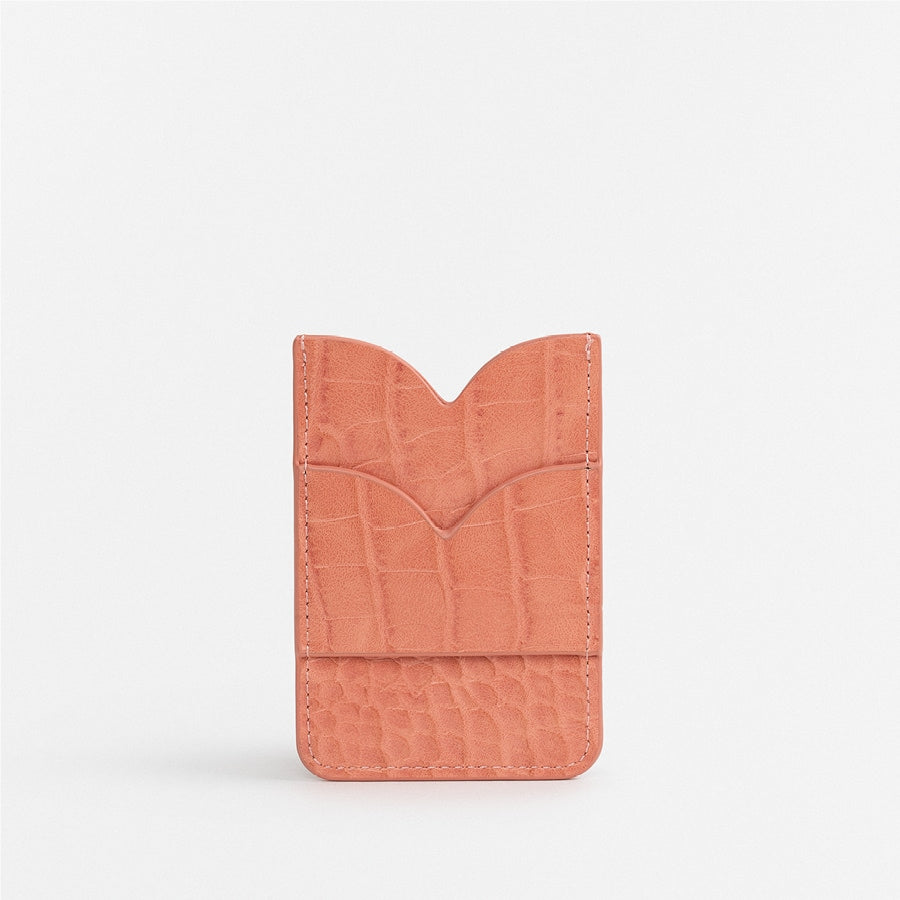 Card Pocket - Croco Peach