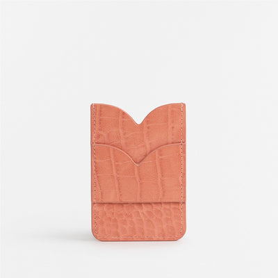 Card Pocket - Croco Peach