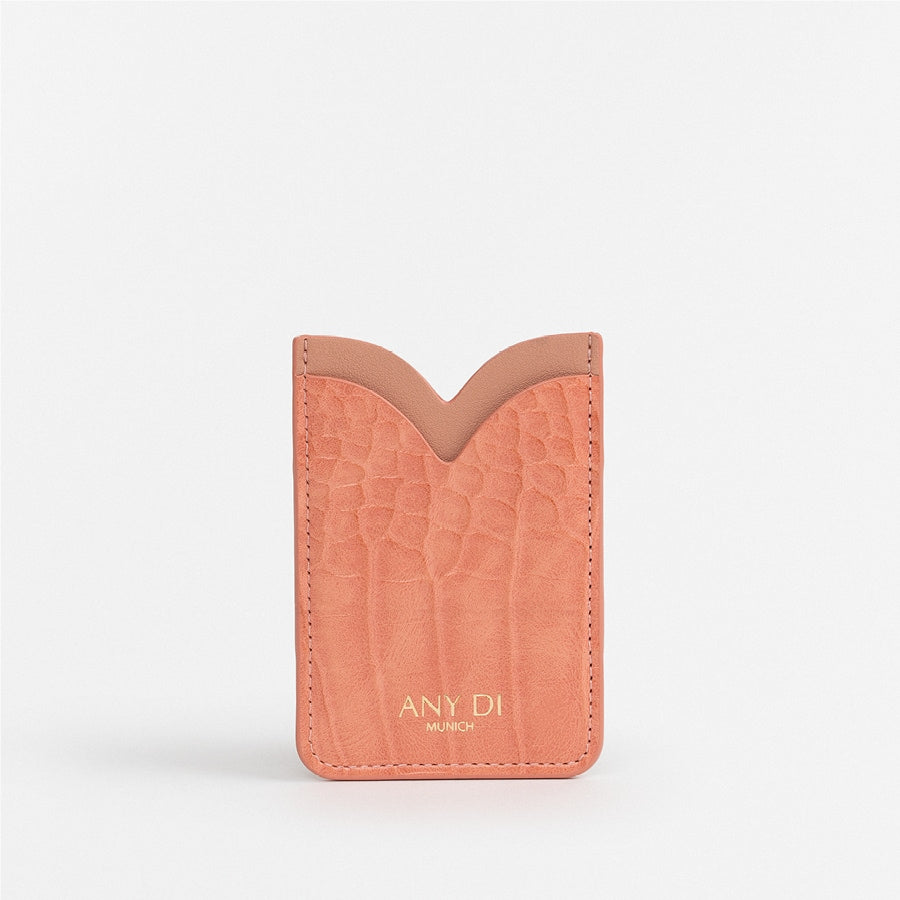 Card Pocket - Croco Peach