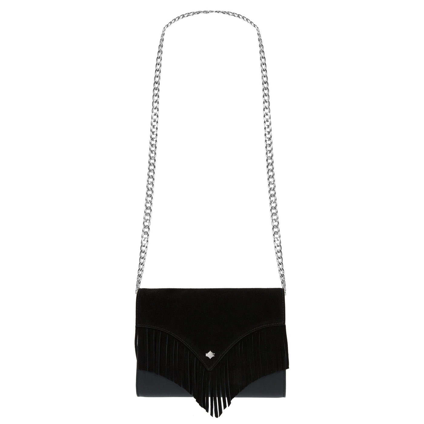 Emblem Bag Fringes-Black Silver