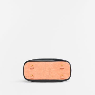 Bag L - Black Croco Peach