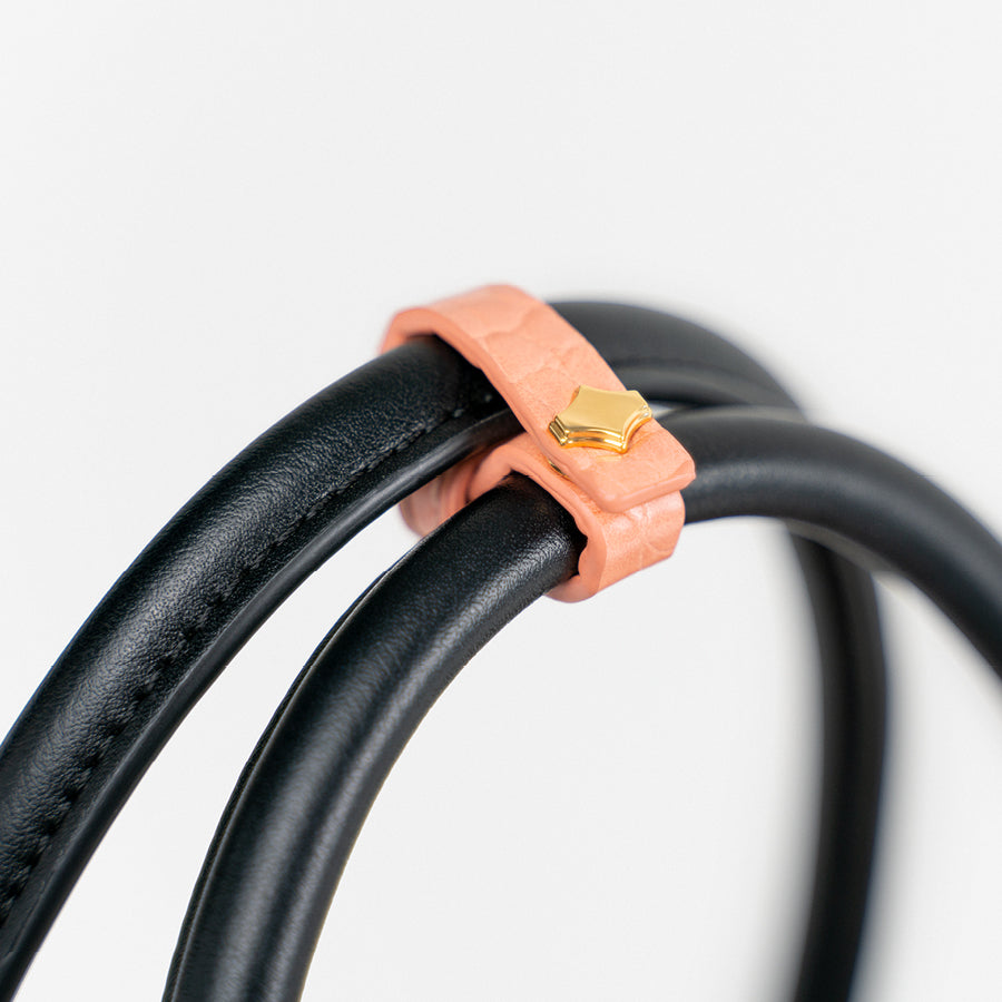 Bag L - Black Croco Peach