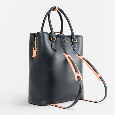 Bag L - Black Croco Peach