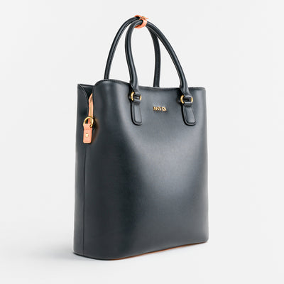 Bag L - Black Croco Peach